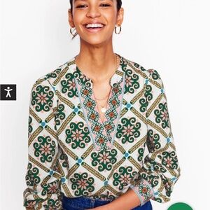 Boden Multicolor Geometric Print Blouse